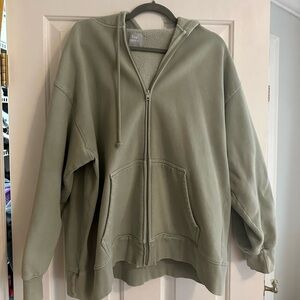 Light green aritzia zip up hoodie